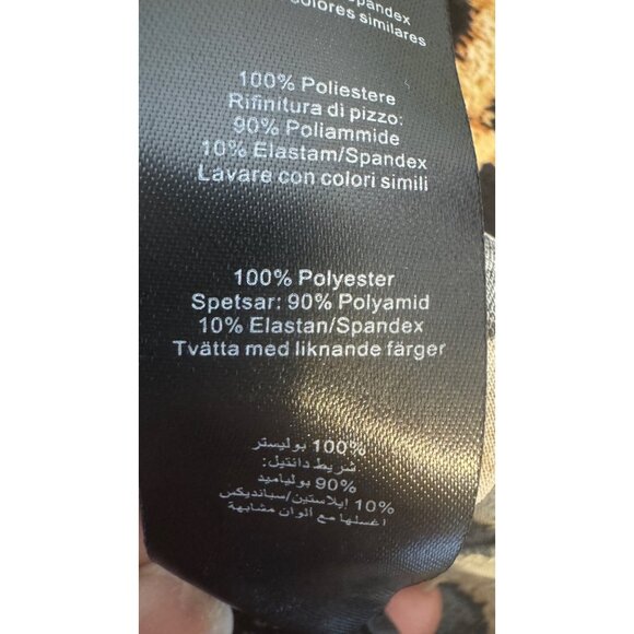 NWT PrettyLittleThing Size 16 Leopard Print Maxi Dress Black Lace Detail - Picture 14 of 15